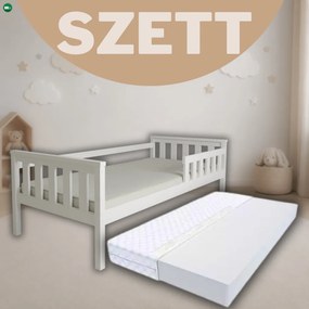 Fanni fenyő Fehér Gyerekágy 80x160 + habmatrac