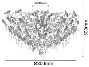 Kristály csillár 12xG9/40W/230V króm