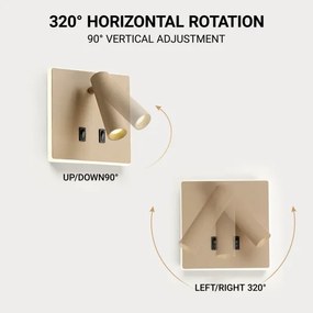 BRILAGI - LED fali spotlámpa ZAYA DOUBLE LED/8W/230V + LED/3W bézs
