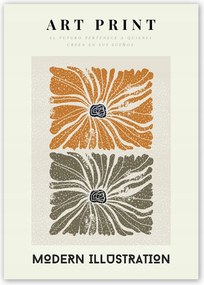 Boho Virág Modern Poszter Vászonkép 30x40cm #W31