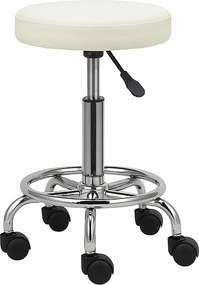 VASHOME szépségszalonbeli szék, fodrász szék kerekekkel, fehér