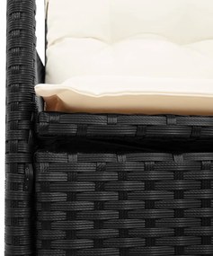 5 részes fekete polyrattan kerti étkezőgarnitúra párnákkal