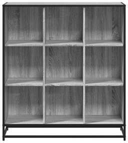 szürke sonoma szerelt fa és fém könyvszekrény 97,5x33x107,5 cm