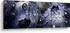 Vízcseppekkel ellátott gyümölcs képe (órával) (90x30 cm)