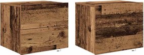 vidaXL Éjjeliszekrény fiókkal 2 pcs Öreg fa 50 x 39 x 41 cm Faanyag