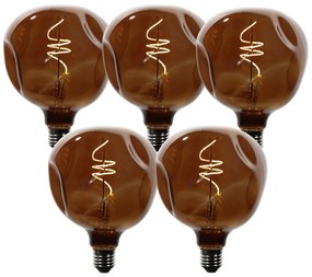 5 darabos E27 dimmelhető LED izzókészlet T125 barna 4W 120 lm 1800K