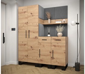 Előszobabútor Amanda 7 (artisan tölgy + sötétszürke). 1085914