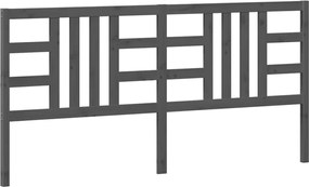 vidaXL szürke tömör fenyőfa ágyfejtámla 206 x 4 x 100 cm