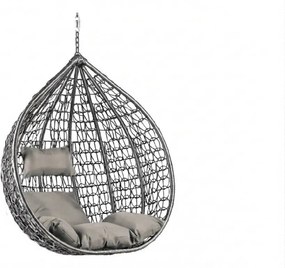 Szürke függőszék KOKON állvány nélkül, világos párna