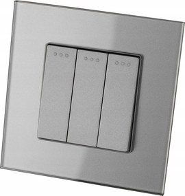 Kapcsoló Hármas klasszikus szürke szett Miuun kerettel