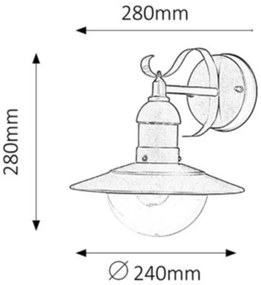 Rabalux 8270 - Kültéri fali lámpa OSLO 1xE27/60W/230V