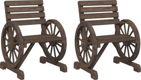 vidaXL 2 db tömör fenyőfa kerti szék 58 x 58 x 78,5 cm
