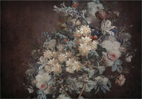 Vinil Tapéta Flizelin Barna Virágok Vintage Retro Rózsák 368x254