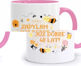 Születésnapra 40 40-es 40-es Bögre Rózsaszín Ajándék fényképes nyomattal