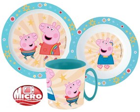 Peppa malac Kindness étkészlet, micro műanyag szett bögrével 350 ml