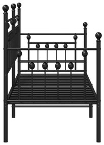 Nappaliágy Keret Fekete 75x190 cm Acél