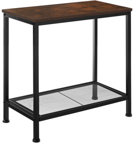 tectake 404273 filton kisasztal 60x30,5x60,5cm - ipari sötét fa, rusztikus