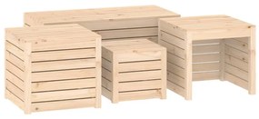 4 részes tömör fenyőfa kerti ládaszett