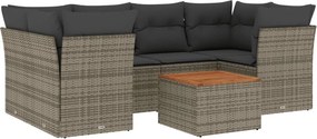 vidaXL 7 részes szürke polyrattan kerti ülőgarnitúra párnákkal