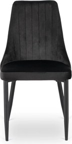 Krzesło BARI Czarne Welurowe