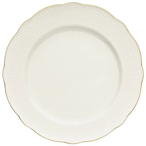 24 részes porcelán étkészlet, fehér/arany