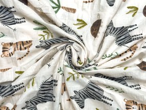 Krepp ágynemű kiságyhoz Renforcé JUNGARI krémszínű Ágyneműhuzat mérete: 45 x 65 cm | 90 x 140 cm