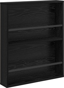 vidaXL Magazin állvány polcokkal Fekete tölgy 60 x 12 x 70 cm Faanyag