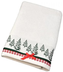 Christmas frottír törölköző jacquard szegéllyel fehér , 70 x 130 cm, 70 x 130 cm