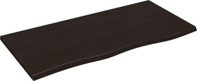 vidaXL sötétbarna kezelt tömör tölgyfa fali polc 100x50x2 cm