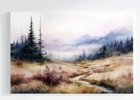 Vászonkép Canvas Tájkép Kilátás Hegyek Erdő Fák Köd 120x80