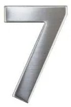 Rozsdamentes acél szám 2D kivitelben, magassága 75 mm, „7” jel