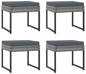 9 részes szürke polyrattan kerti étkezőszett párnákkal