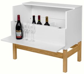 Grande fehér-natúr színű bortartó szekrény 75x70 cm - Woodman