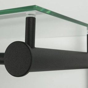 Fekete fém fali fogas polccal Suza – Spinder Design