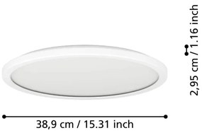 Eglo 901458-LED Dimmelhető fürdőszobai lámpa ROVITO-R 18,5W/230V átm. 38,9cm IP44 fehér + távirányító