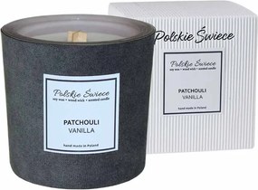 ErĆs bĆrƱ szĂŒrke pacsuli vanĂlia fehĂ©r gyertya