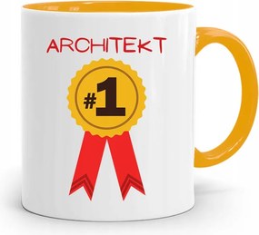 Sárga Építész Bögre Első Számú Építész fényképes nyomtatással