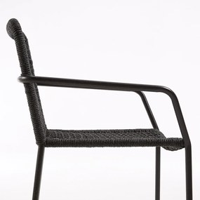 Bomer fekete acélszerkezetű kerti szék - Kave Home