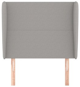 világosszürke szövet fejtámla szárnyakkal 83 x 23 x 118/128 cm