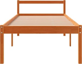 Viaszbarna tömör fenyőfa időseknek való ágy 75x190 cm