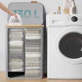 Műanyag szennyestartó kosár, szürke