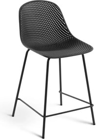 Sötétszürke fém-műanyag kerti bárszék Quinby – Kave Home