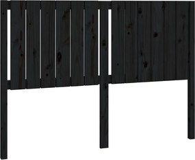 vidaXL fekete tömör fenyőfa ágyfejtámla 145,5 x 4 x 100 cm