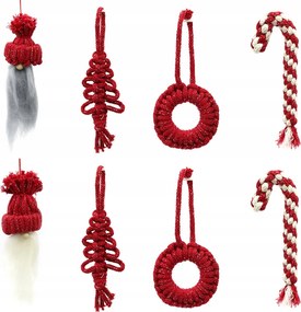 Kézzel Készített Karácsonyfadísz Piros Gömb