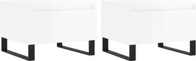 vidaXL 2 db magasfényű fehér szerelt fa dohányzóasztal 50 x 46 x 35 cm