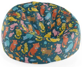 Cocoon babzsák macskák halacskákkal, színes