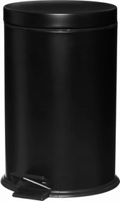 Szemeteskosár Fém Fekete Kerek Pedállal 12 L 31,5 X 25 X 39 CM
