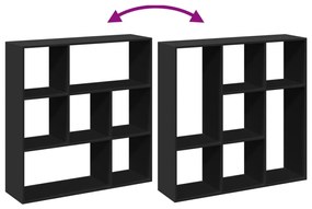 fekete szerelt fa térelválasztó könyvespolc 102x29x103,5 cm