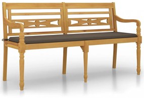 tömör tíkfa Batavia pad tópszínű párnával 150 cm