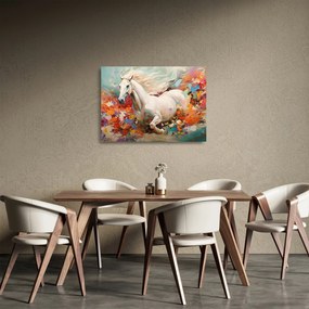Üveg kép - Egy ló festése (70x50 cm)